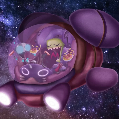 Photobashing Invader ZIM Adobe Photoshop